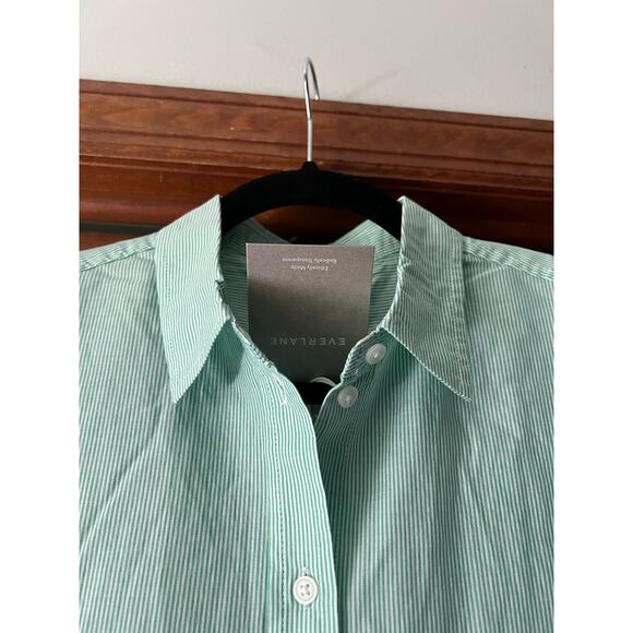NWT Everlane Women's The Cotton Oversized Button Down Shirt Long Sleeve Mint 4 - Picture 5 of 11
